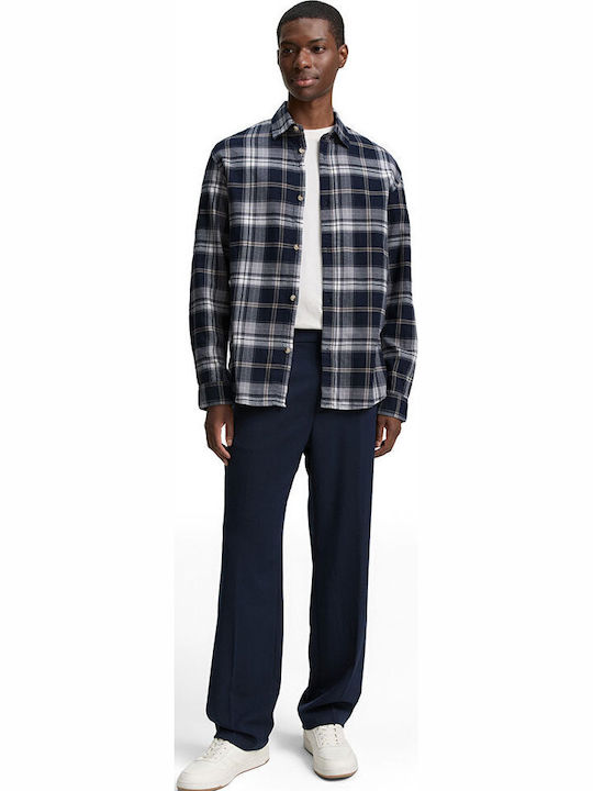 Long-sleeved Shirt Checked Blue