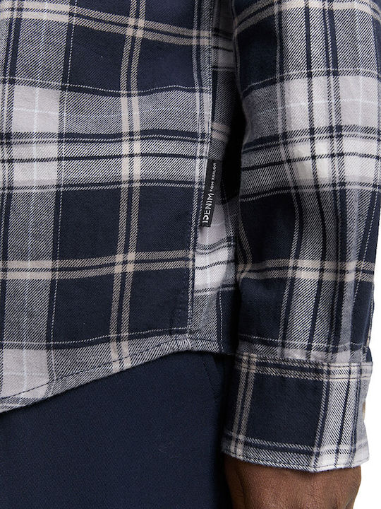 Long-sleeved Shirt Checked Blue