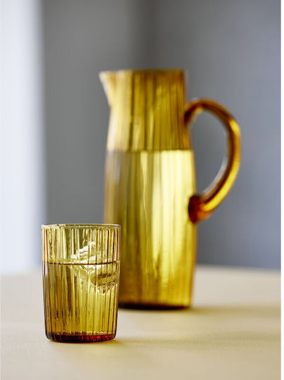 Bitz Set of Glasses Water made of Glass in Honey Color 280ml 4pcs
