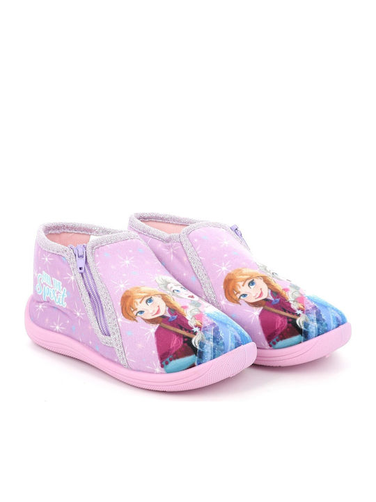 Kids Slippers Boots Purple Frozen