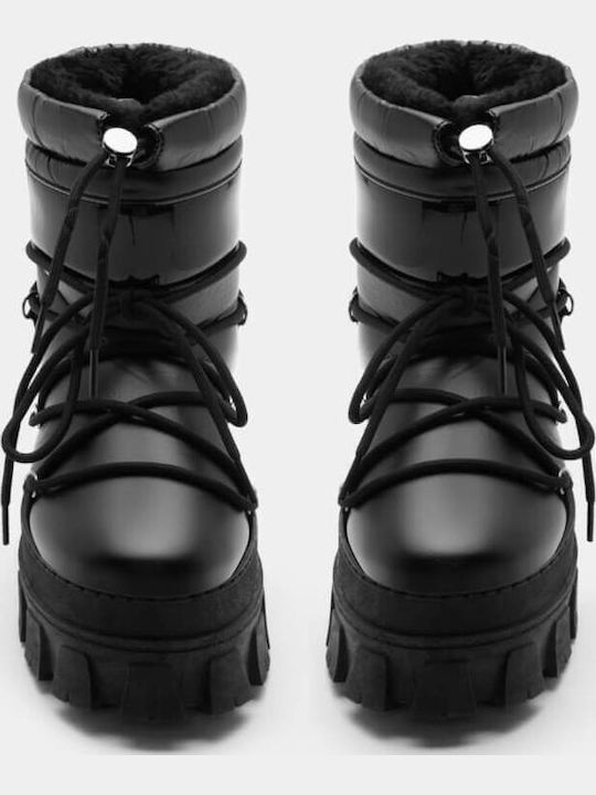 Stiefeletten Damen mit Pelz Schwarz