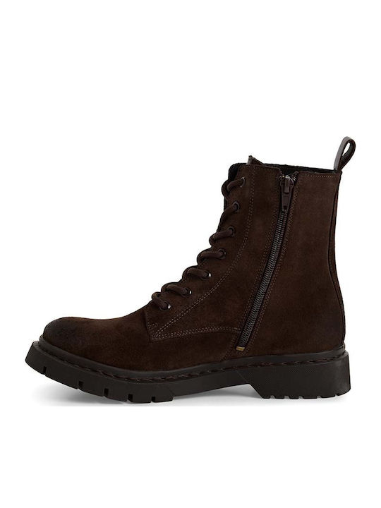 Wildleder Stiefeletten Damen Braun