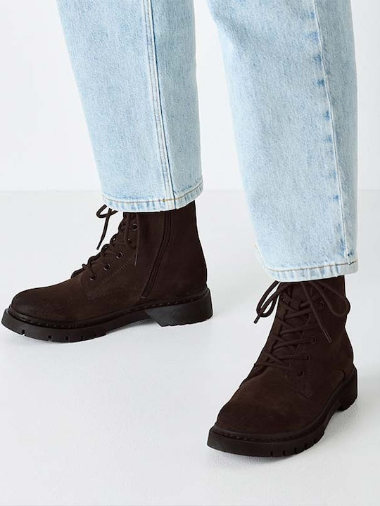 Wildleder Stiefeletten Damen Braun