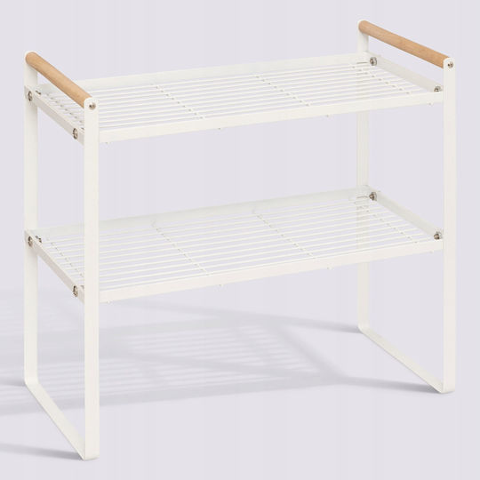 5Five Tabletop Balm Metal Rack 42x21x37.5cm White