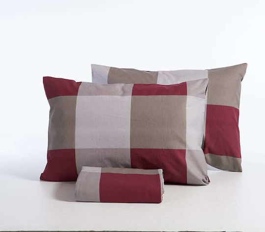 Nef-Nef Homeware Σετ Παπλωματοθήκη Βαμβακερή Μονή με Μαξιλαροθήκη 170x240cm Casual Check Grey