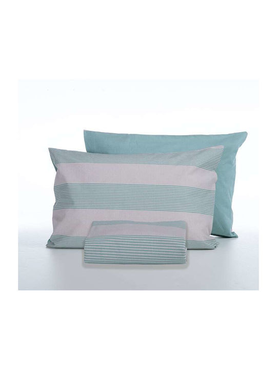 Nef-Nef Homeware Duvet Cover Set Cotton Single with Pillowcase 170x240 Casual Stripe Ecru