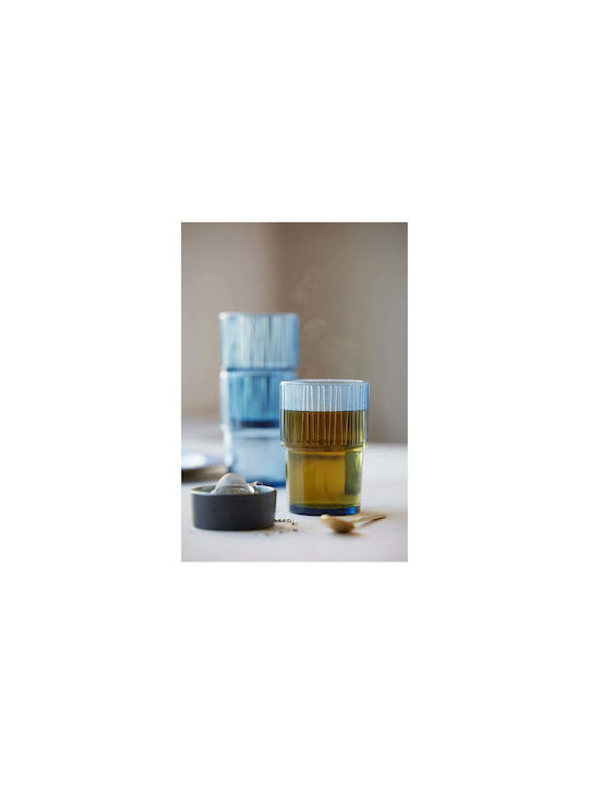 Bitz Set Gläser Kaffee/Freddo / Wasser aus Glas in Blau Farbe 380ml 4Stück