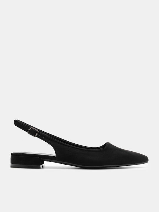 Γυναικείες Μπαλαρίνες Slingback σε Μαύρο Χρώμα