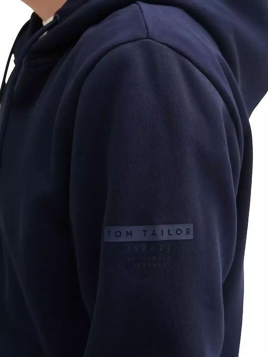 Basic Sweatshirt with Hood Navy
