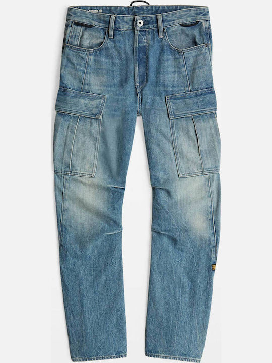 Contor Men's Jeans Pants Cargo with Regular Fit Medium Aged Denim