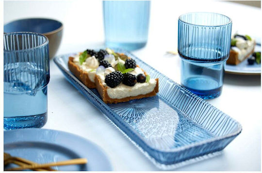 Bitz Serving Platter Rectangular Blue 14x38cm