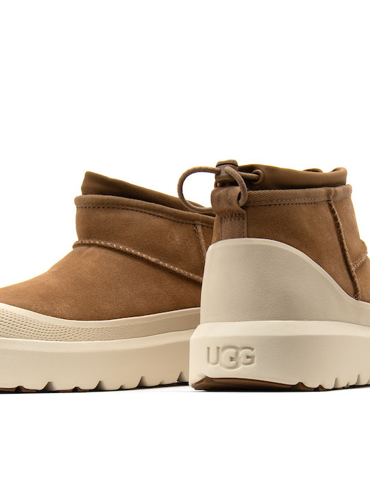 Ultra Mini Weather Hybrid Suede Brown Men's Boots Waterproof