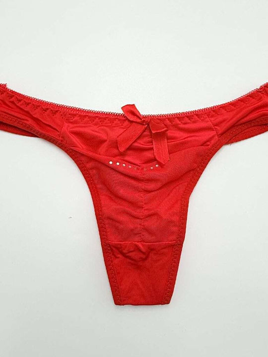 Lunna Dantelat Set de Lenjerie Sutien cu Șir de caractere Red