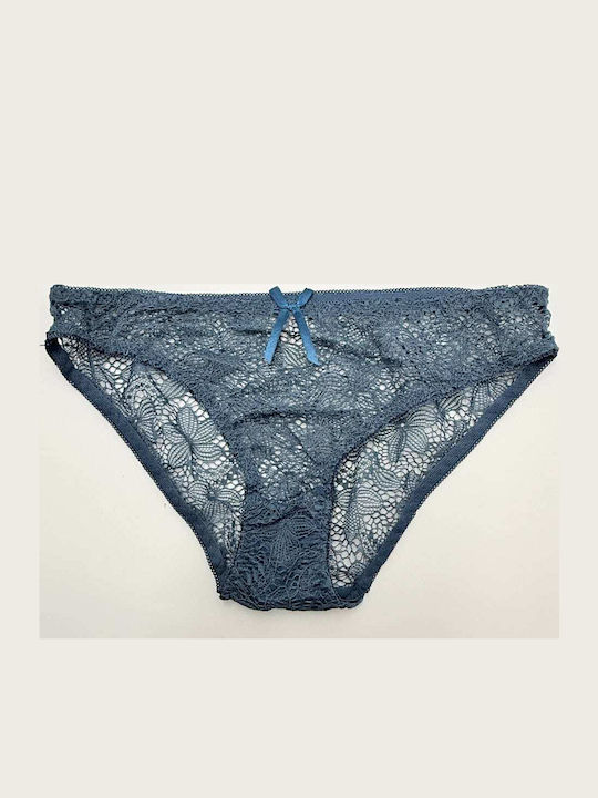 Lunna Dantelat Set de Lenjerie Sutien cu Slip Dark Blue