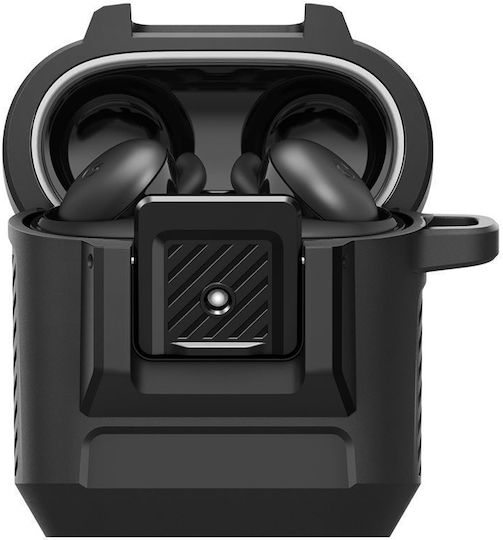Spigen Lock Fit Θήκη Πλαστική / Σιλικόνης με Γάντζο σε Μαύρο χρώμα για Google Pixel Buds 2a