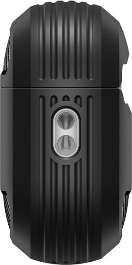 Spigen Rugged Armor Hülle Silikon mit Haken in Schwarz Farbe für Apple AirPods Pro 3