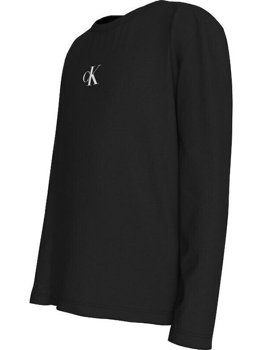 Παιδική Μπλούζα Μακρυμάνικη Μαύρη Logo Ls