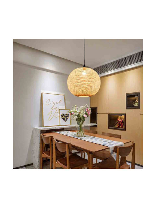 VenCore Κρεμαστό Φωτιστικό Μπεζ Boho με Ντουί E27 40εκ.