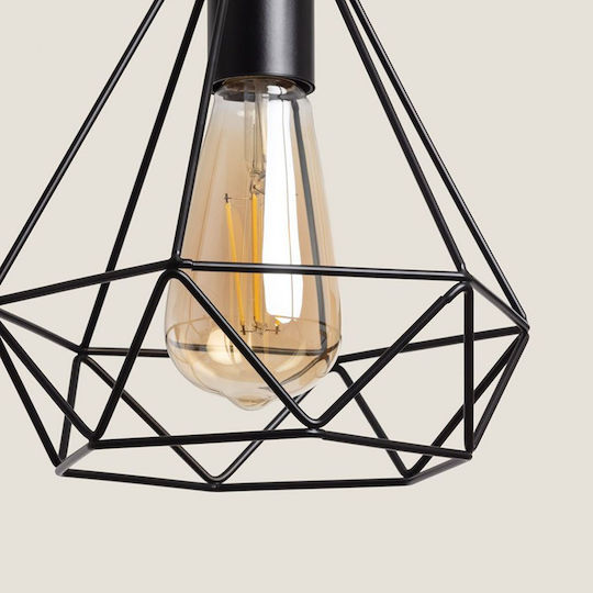 VenCore Pendant Light Black with Socket E27 20x20cm