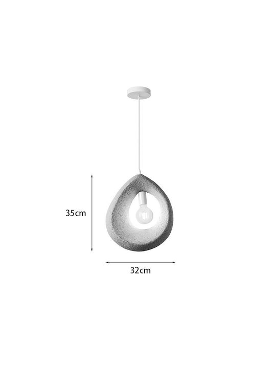 Pakketo Ferclyn Pendant Light Gray with Socket E27 32x24x35cm