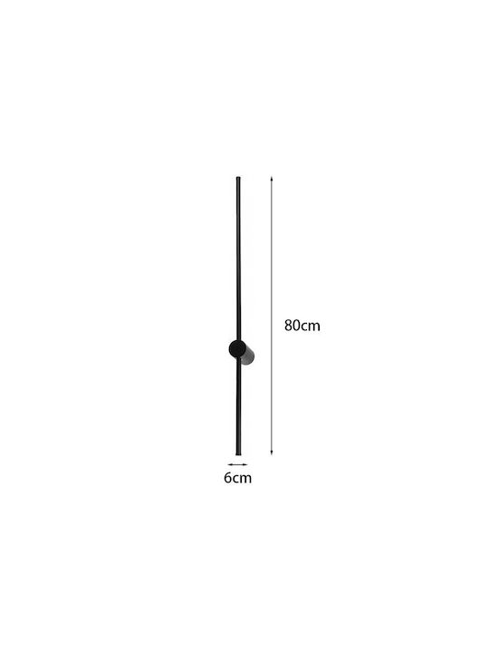 Pakketo Modern Lamp Wall with Integrated LED and Warm White Light Black 8x12x80cm
