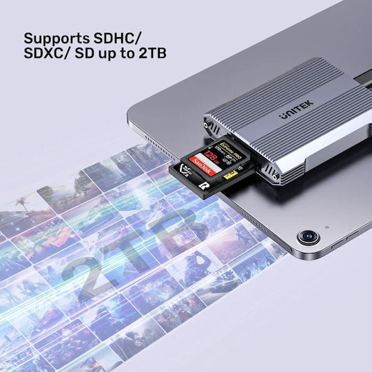 Cititor Card Unitek Usb-C 3.1 La Sd4.0+Micro Sd3.0+Cf Express 2.0 R1022
