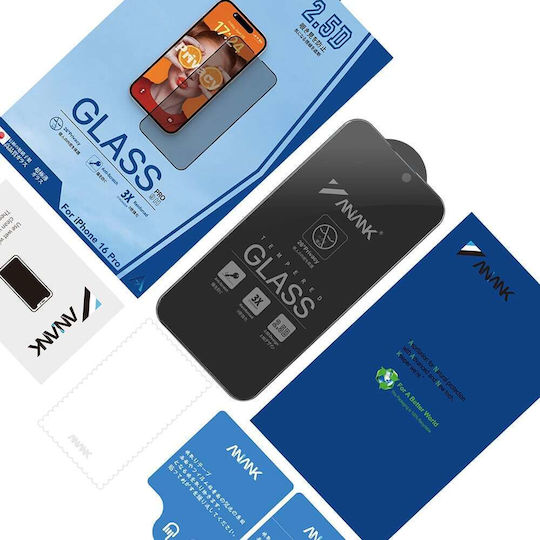 Anank 2.5d Защитен Екран С Поверителност За iPhone 15 Черен