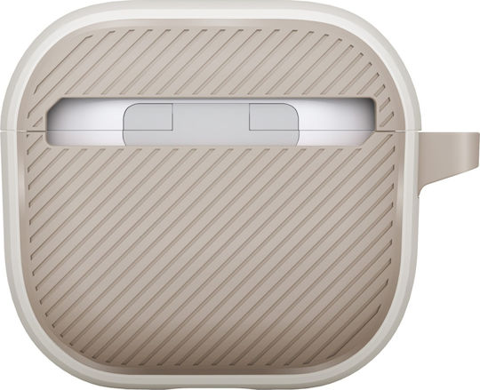 Uniq Clyde Case Silicone / Plastic with Hook in Beige color for Apple AirPods 4