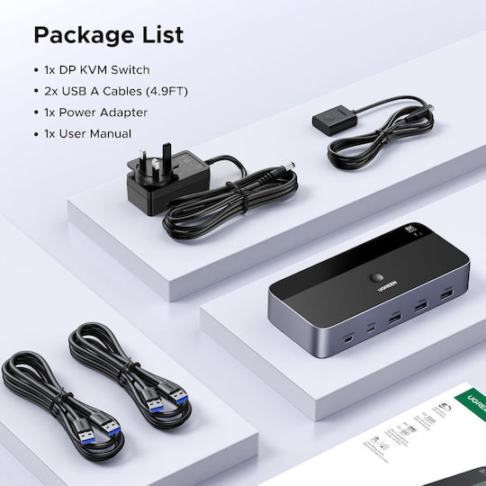X0028N1OEV KVM & Datenumschalter mit DisplayPort / USB 3.0 / USB-C