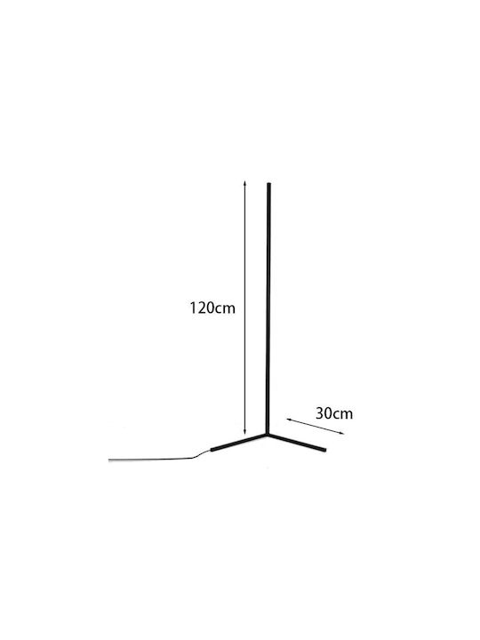 Pakketo LED Floor Lamp H120xW30cm. with RGB Light 2000lm Black