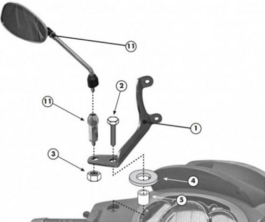 Givi Motorcycle Windshield & Windscreen Installation Kit for Piaggio Beverly 125 / Beverly 300 2010-2018 A357A