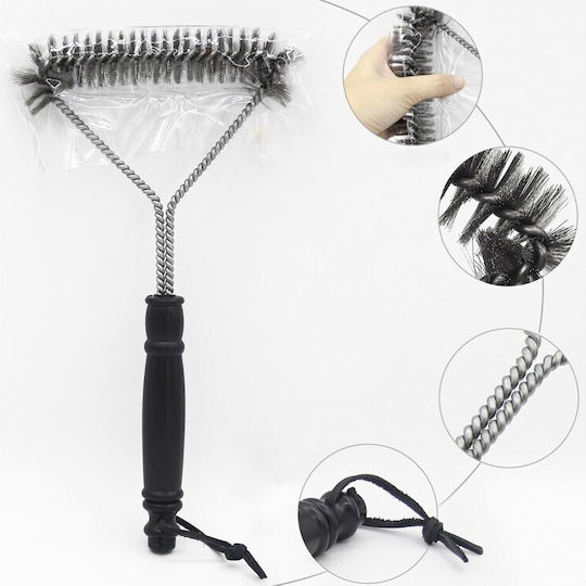 Aj Stainless Steel Grill Cleaning Brush Bbq 30x14cm
