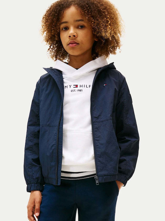 Παιδικό Casual Μπουφάν Αντιανεμικό με Κουκούλα Dark Night Navy