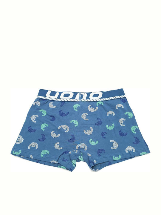 Men's Boxer Sky Blue with Patterns