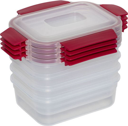 Joseph Joseph Set Of Red Plastic Lunch Boxes 19.4x23.9cm 4 Pieces