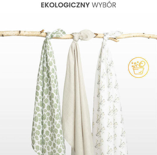 Sensillo Swaddle Wraps Green 70x80cm. 3pcs