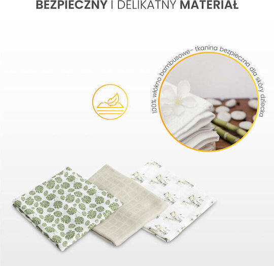 Sensillo Swaddle Wraps Green 70x80cm. 3pcs