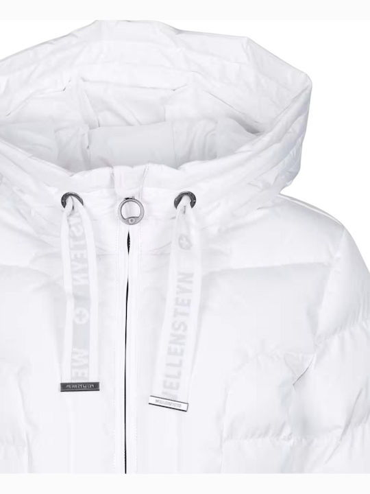 Γυναικείο Puffer Μπουφάν για Χειμώνα Λευκό