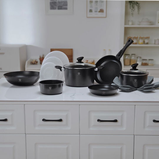 HomeVero Cookware Set of Stainless Steel with Non-stick Coating 17pcs