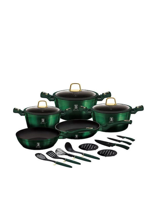 Berlinger Haus Berlinger Haus Kochgeschirr-Set aus Aluminiumguss Emerald Collection mit Antihaftbeschichtung 5 Töpfe & Pfannen Sets