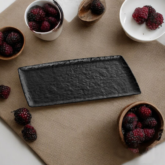 XM-Casa Servierplatte Rechteckig Melamin Schwarz 52.5x33cm 1Stück