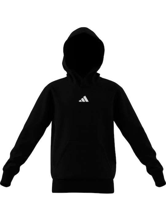 Kids Sweatshirt with Hood and Pockets Black Essentials