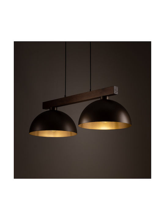 TK Lighting Oslo Κρεμαστό Φωτιστικό Καφέ LED Ράγα 83εκ.