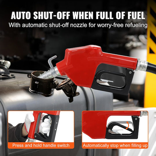 Vevor Fuel Transfer Pump 12V DC 16 GPM 1/4 HP Gasoline Extractor Pump Automatic Nozzle Discharge Hose & Suction Pipe Gasoline Diesel Kerosene Ethanol & Methanol Blends Biodiesel