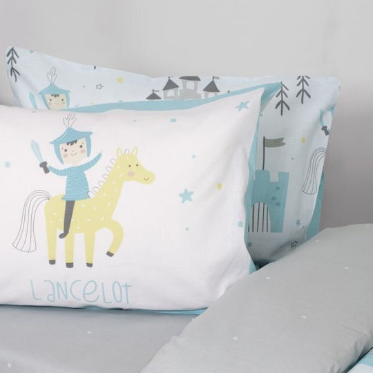 Nima Set Kids Duvet Cover Single with Pillowcase Cotton Light Blue 160x240cm