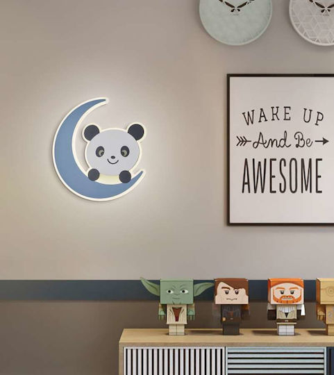 Atman Led Plastic Kids Wall Light Blue Panda