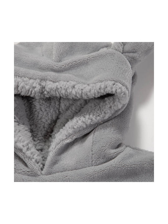 Kids Poncho Blanket Sleeves Fleece Nef-nef Homeware Sleeping Lion Gray