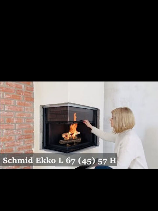Camina Schmid Ekko R 84(34)h 57cm Wood Fireplace Insert with Right Corner Window