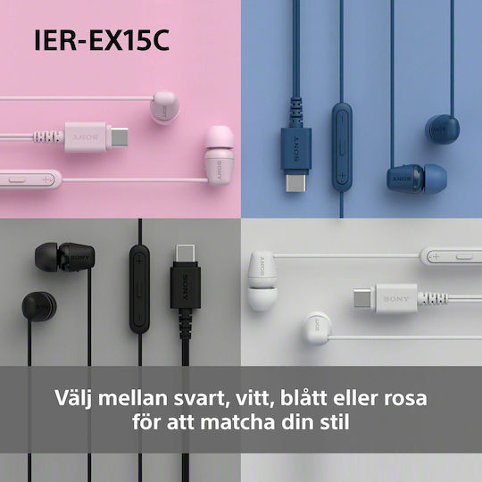 Sony IER-EX15C In-ear Handsfree Headphones with Connector 3.5mm Pink