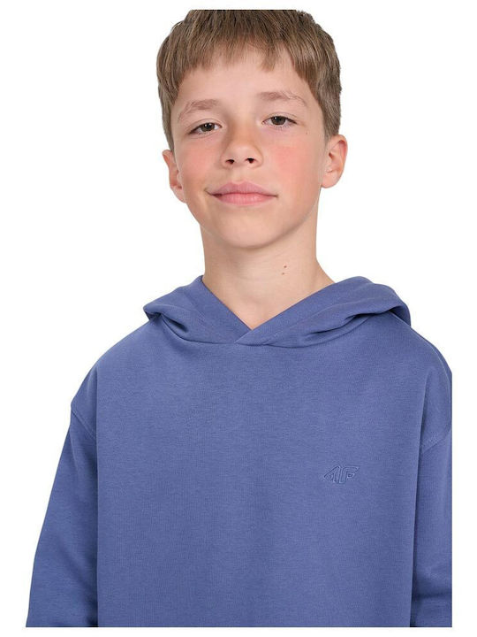 Kinder-Sweatshirt mit Kapuze und Taschen Blau